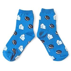 Womens blue Oreo crew socks
